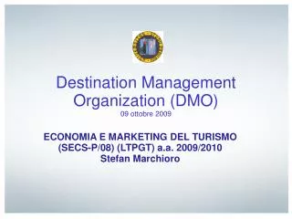 destination management organization dmo 09 ottobre 2009