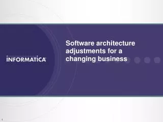 Software architecture adjustments for a changing business