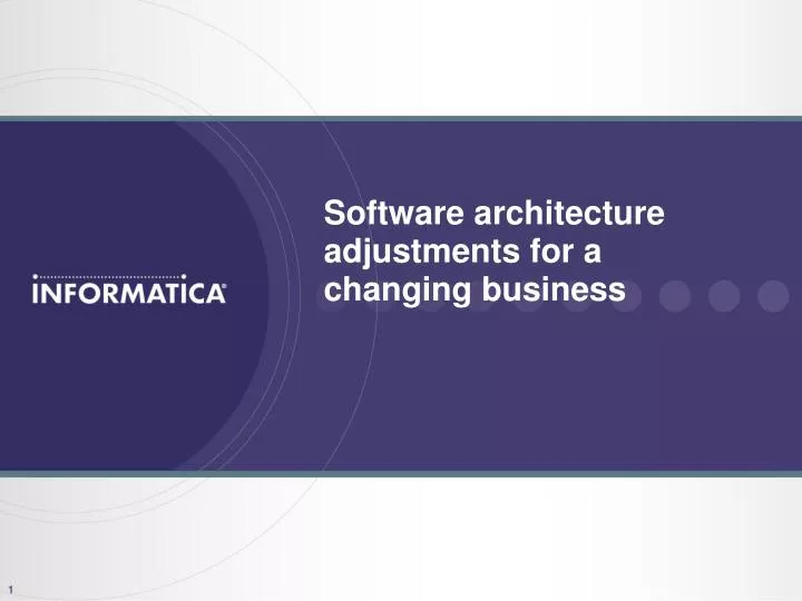 software architecture adjustments for a changing business