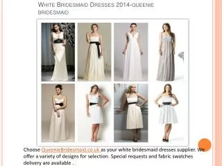Hot Style Bridesmaid Dress White Bridesmaid Dress2014