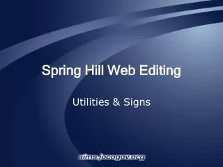 Spring Hill Web Editing