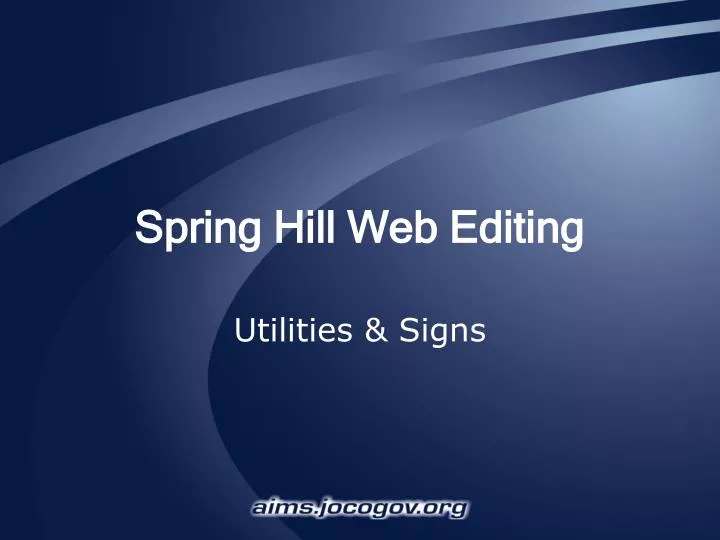 spring hill web editing