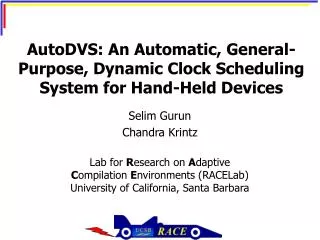 AutoDVS: An Automatic, General-Purpose, Dynamic Clock Scheduling System for Hand-Held Devices