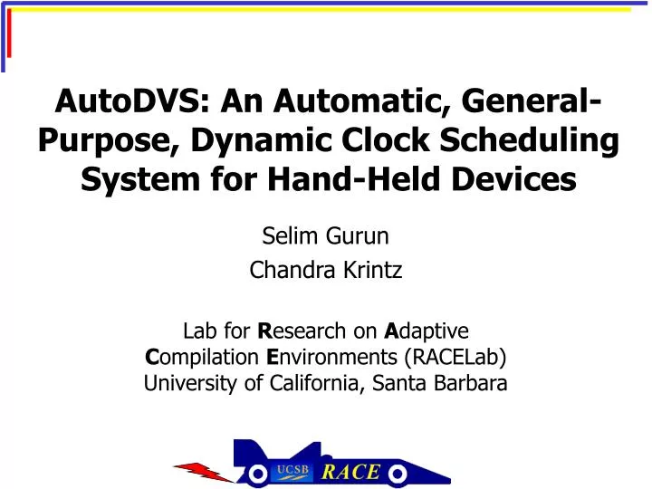 autodvs an automatic general purpose dynamic clock scheduling system for hand held devices