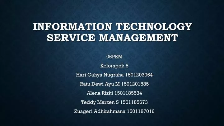 information technology service management