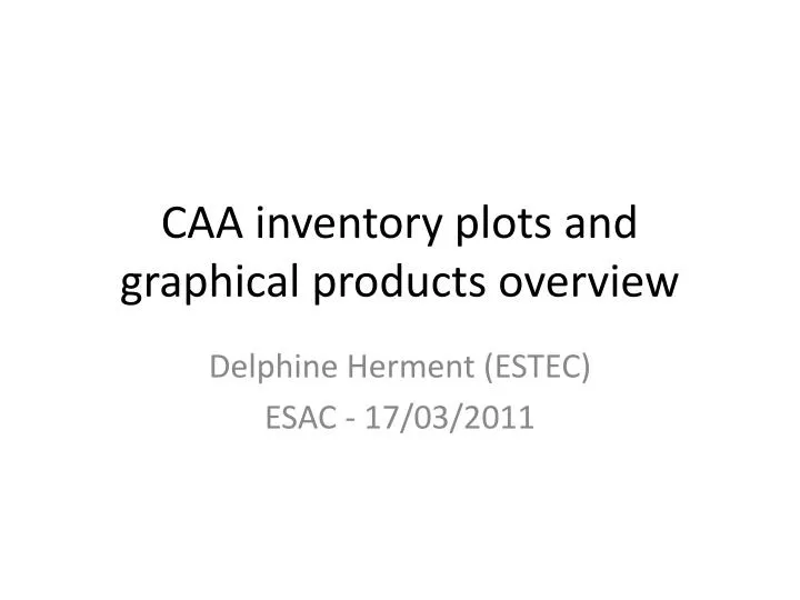 caa inventory plots and graphical products overview