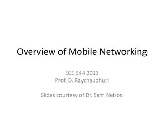 Overview of Mobile Networking