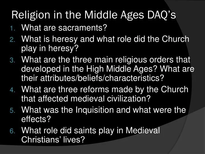religion in the middle ages daq s