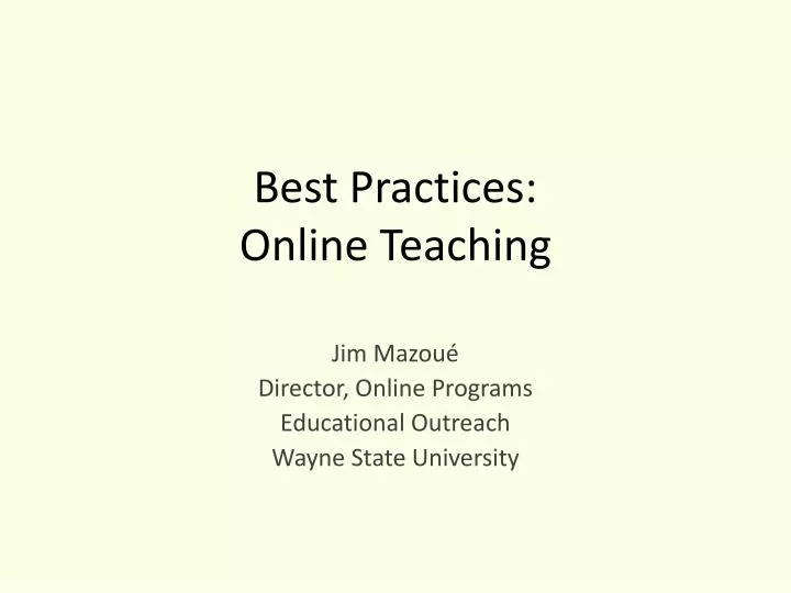 best practices online teaching