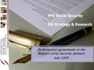 FPS Social Security DG Strategy &amp; Research