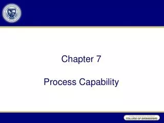 Chapter 7 Process Capability