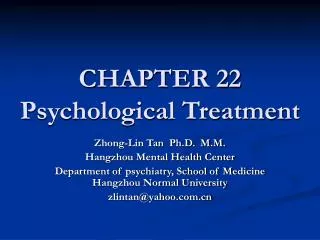 CHAPTER 22 Psychological Treatment