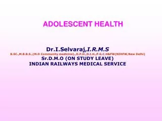 Dr.I.Selvaraj, I.R.M.S