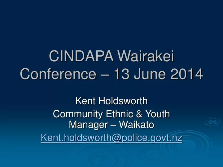 cindapa wairakei conference 13 june 2014