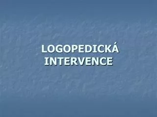 logopedick intervence
