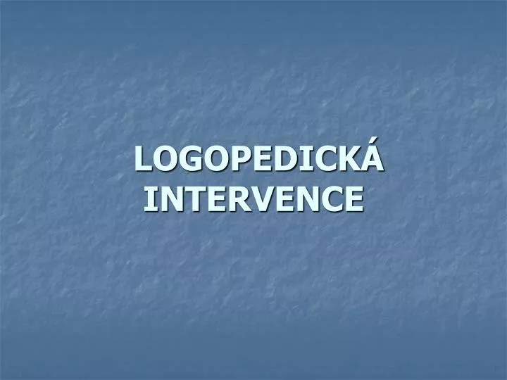 logopedick intervence