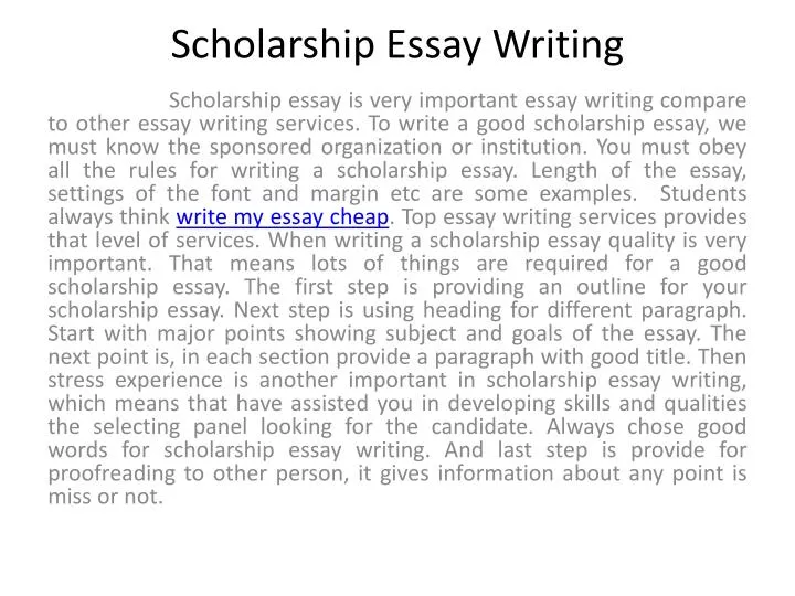 scholarship essay writing