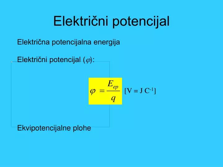 elektri ni potencijal