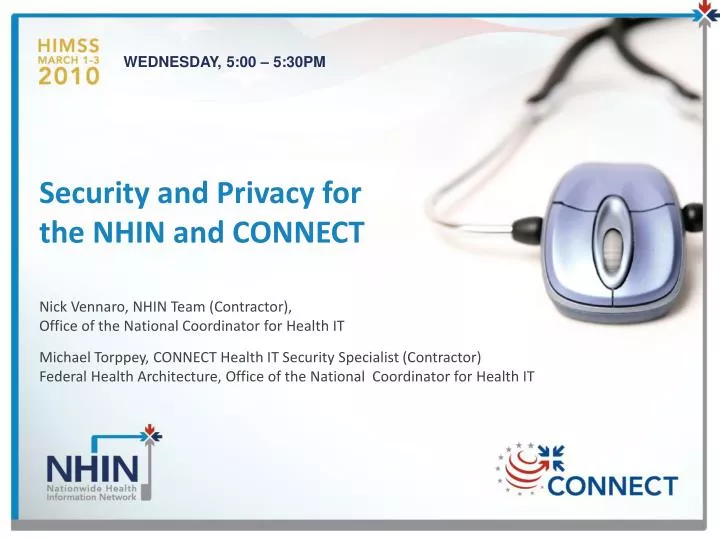 security and privacy for the nhin and connect