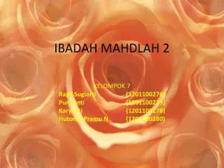 IBADAH MAHDLAH 2