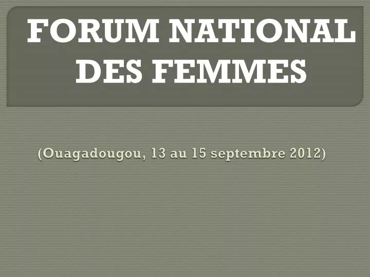 ouagadougou 13 au 15 septembre 2012