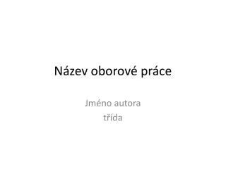 n zev oborov pr ce