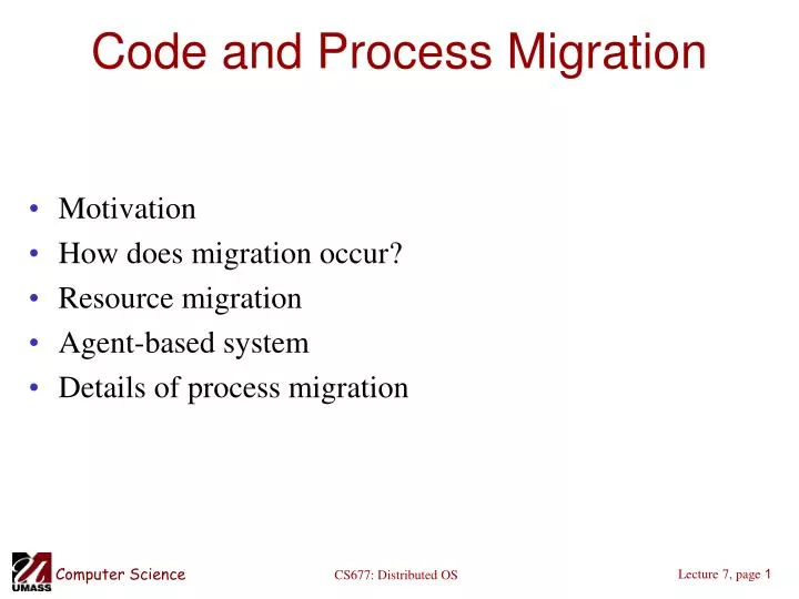 code and process migration