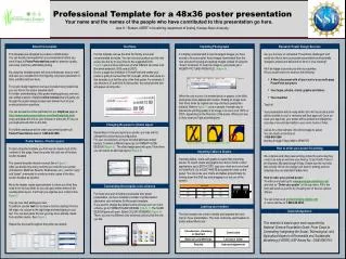 Professional Template for a 48x36 poster presentation