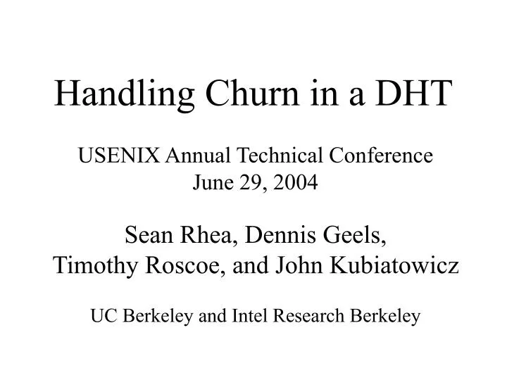 handling churn in a dht