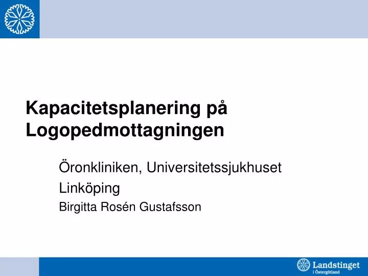 kapacitetsplanering p logopedmottagningen