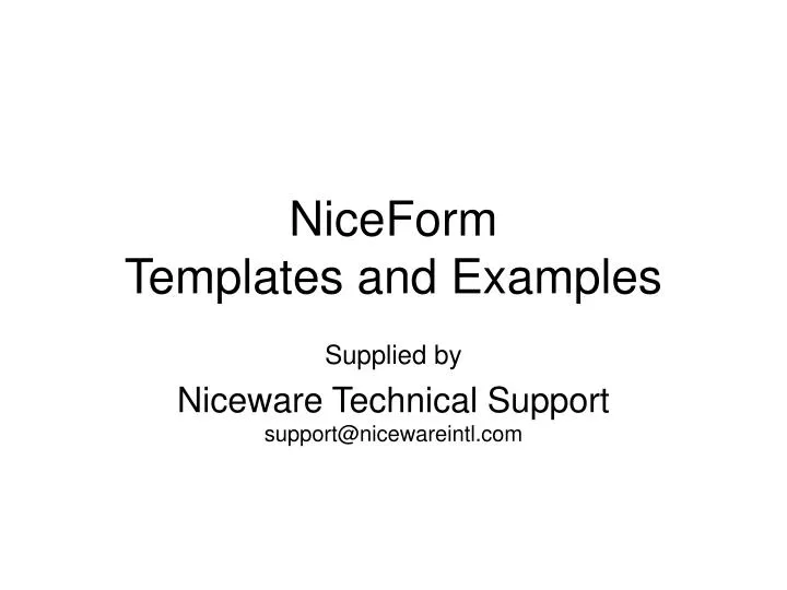 niceform templates and examples