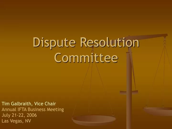 dispute resolution committee