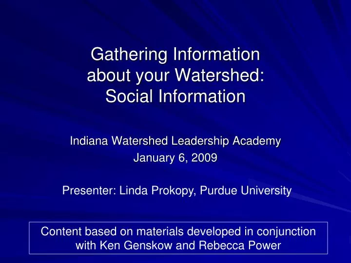 gathering information about your watershed social information