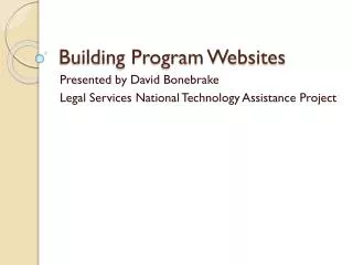 Building Program Websites