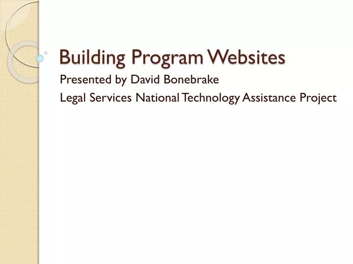 building program websites