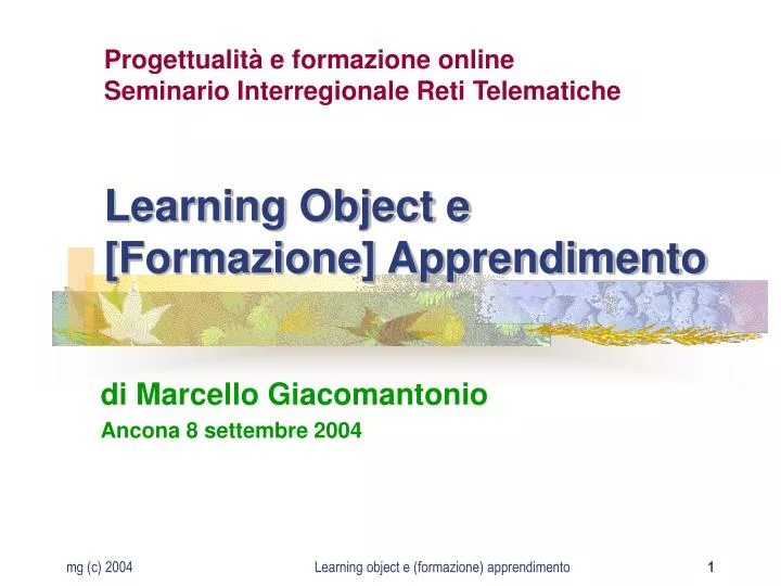 learning object e formazione apprendimento
