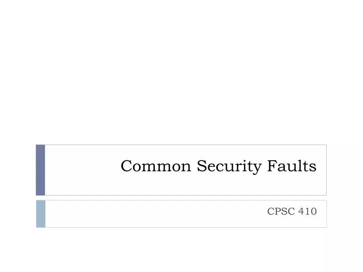 common security faults