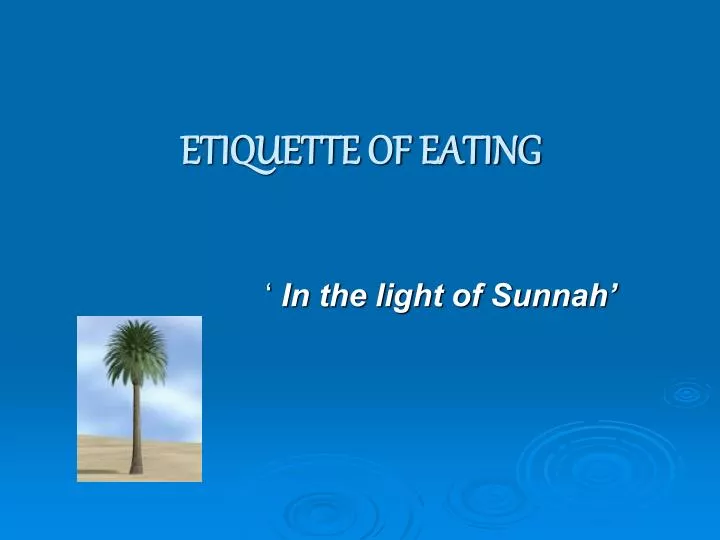 etiquette of eating