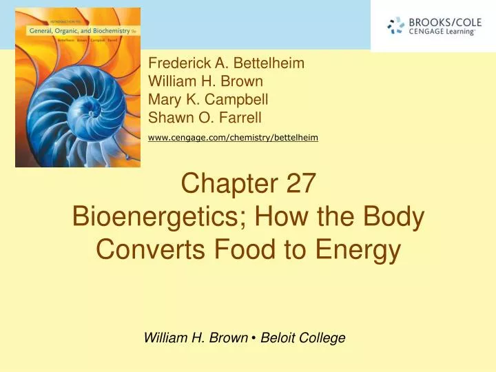 chapter 27 bioenergetics how the body converts food to energy