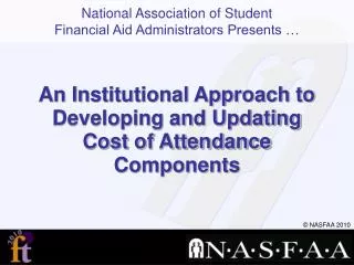 An Institutional Approach to Developing and Updating Cost of Attendance Components