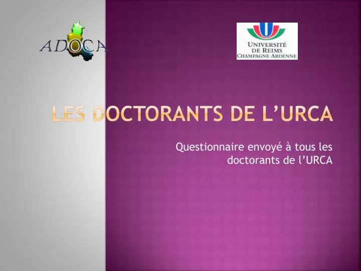 les doctorants de l urca