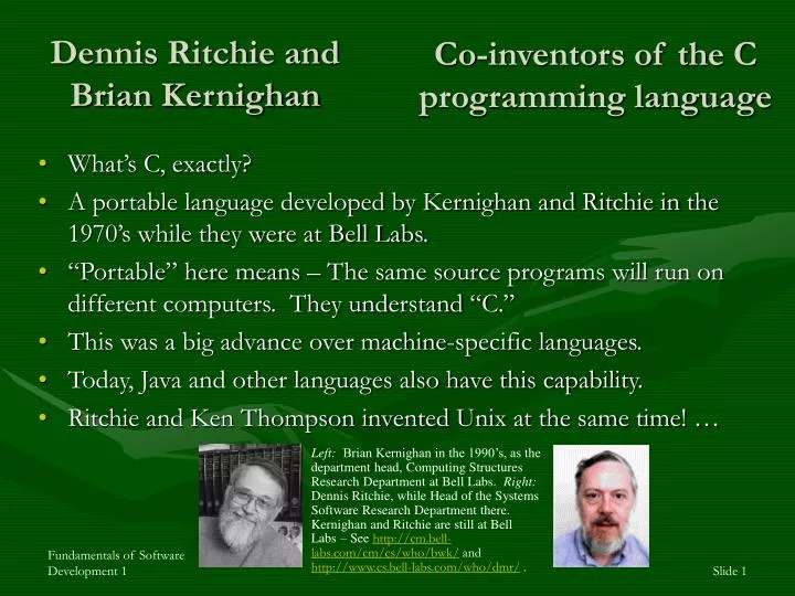 dennis ritchie and brian kernighan