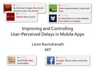 Improving and Controlling User-Perceived Delays in Mobile Apps
