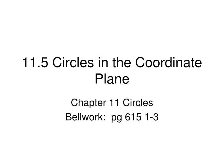 11 5 circles in the coordinate plane