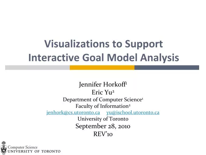 visualizations to support interactive goal model analysis