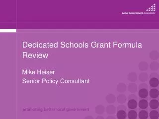 Dedicated Schools Grant Formula Review