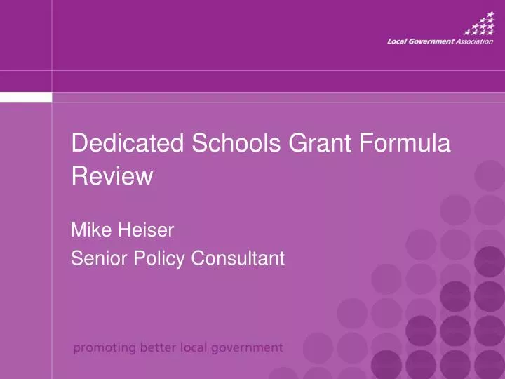 dedicated schools grant formula review