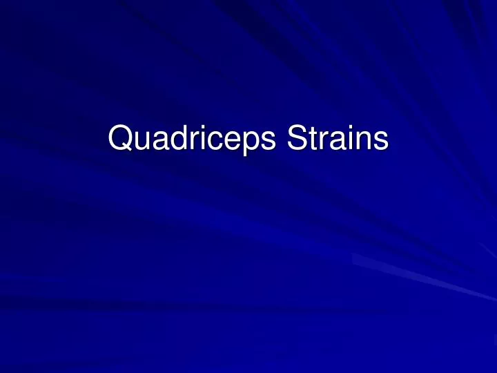 quadriceps strains