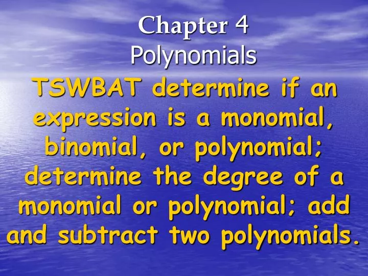 chapter 4 polynomials