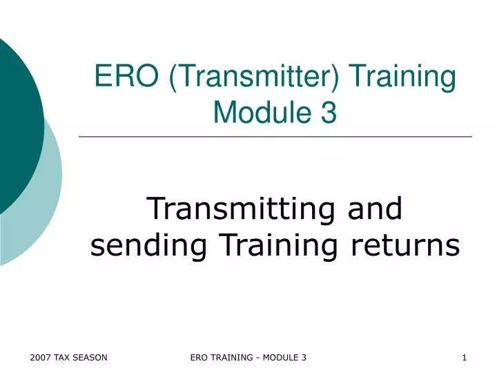 ero transmitter training module 3
